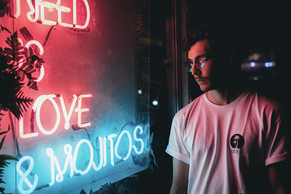Neon photo 2 edited with Brilliant Neon Lights preset – before