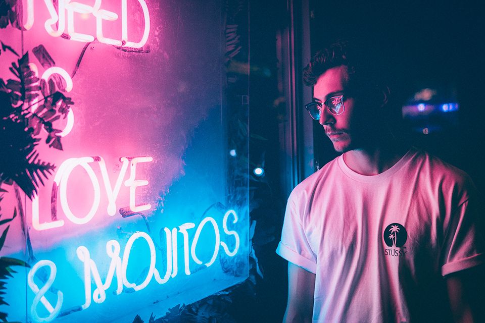Neon photo 2 edited with Brilliant Neon Lights preset – after