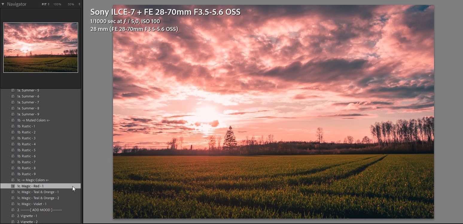 Photo after the 1c. Magic – Red – 1 preset in Lightroom